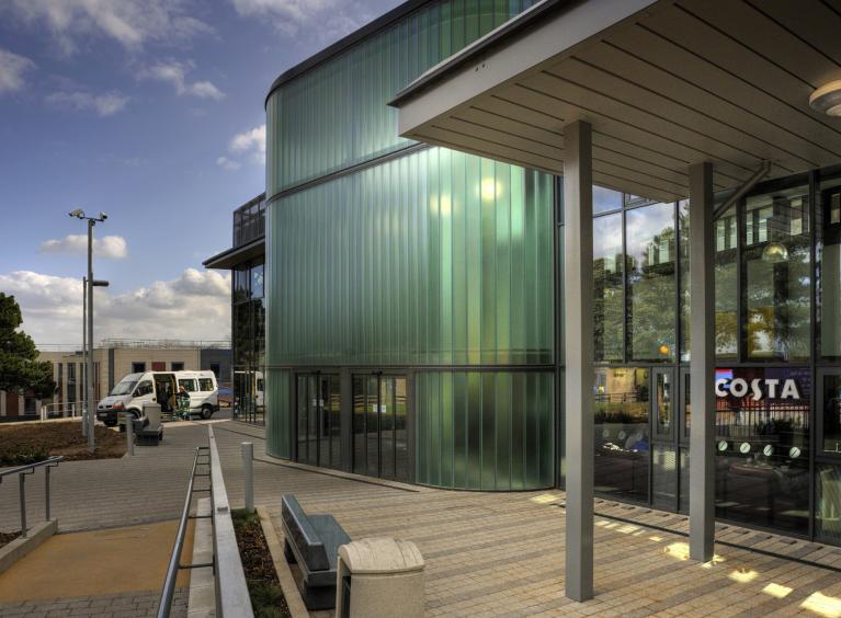 The entrance of Rotherham Hospital